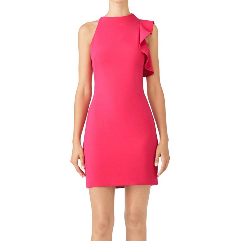 Black halo one shoulder ruffle dress!